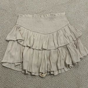 Mustard Seed Smocked Ruffle Mini Skirt- Cream